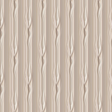 Neutral Beige and Taupe Wavy Stripe Seamless Pattern. Fine vertical lines and flowing curves in warm cream tones. Elegant vector illustration for wallpaper, textiles and home decor.