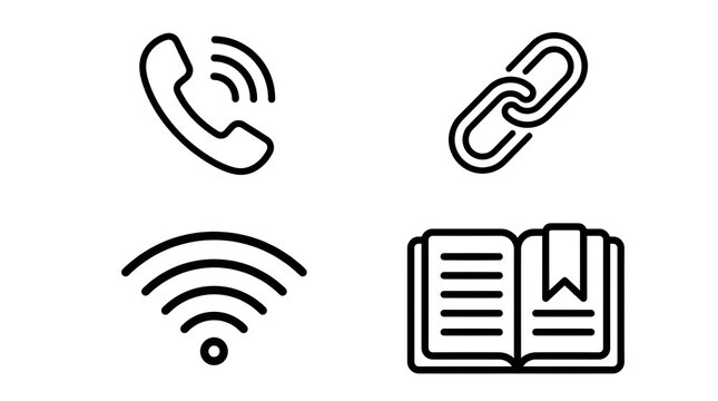Essential Digital and Communication Symbols for Modern Connectivity and Information Access