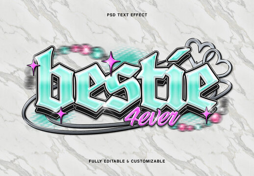 Y2K Chrome Text Effect
