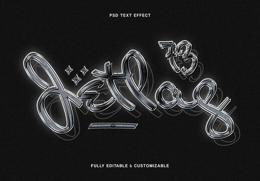 Metallic Chrome Text Effect