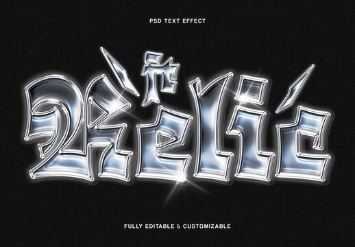 Glow Chrome Text Effect