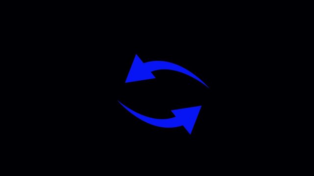 Glowing refresh sync arrow icon set, exchange loop symbol
