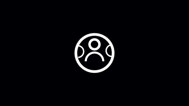 User refresh sync icon set, account update symbol in glowing circle on black background