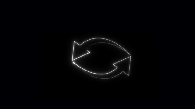 Glowing refresh sync arrow icon set, exchange loop symbol