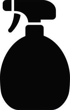 Black silhouette icon of a spray bottle for cleaning and sanitation with sanitation disinfectant chemical household cleaning supplies maintenance dispenser