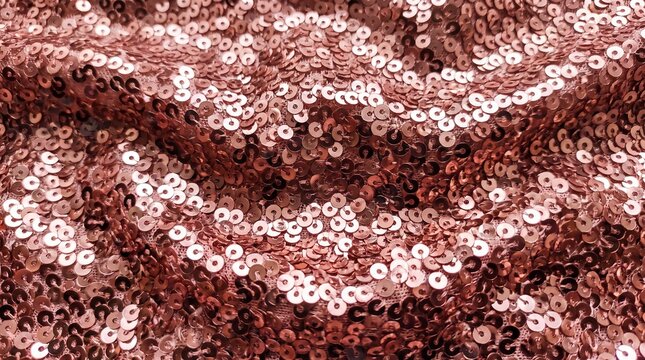 Shimmering Rose Gold Sequin Fabric Texture