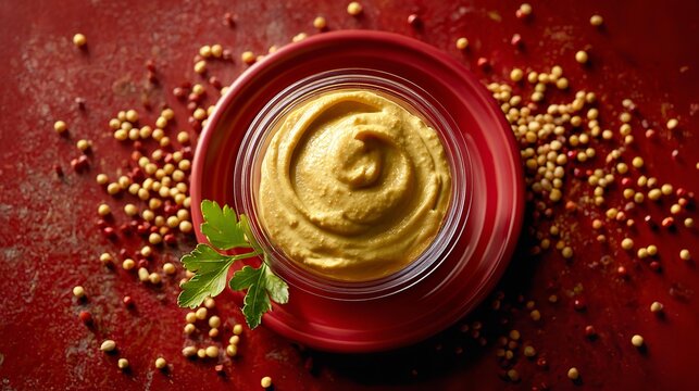 Delicious yellow sauce in a bowl