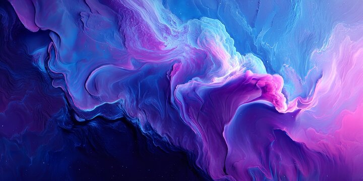 A colorful, swirling galaxy of purple and blue