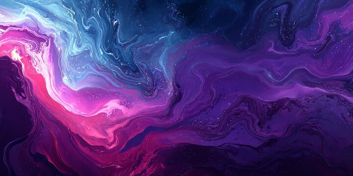 A colorful, swirling galaxy of purple and blue