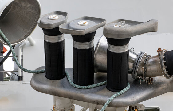 Title:
Heavy duty rubber rollers and marine equipment on commercial fishing vessel