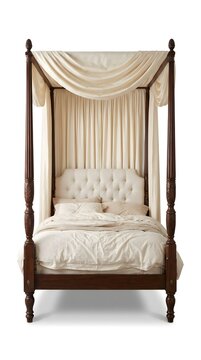 Refined four-poster bed