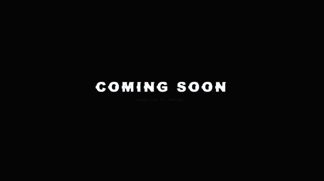 Black screen with white bold text: "COMING SOON." Simple, clean, minimalist design. Perfect for trailers, previews, or announcements. No people. No animals. Directly communicates pending release