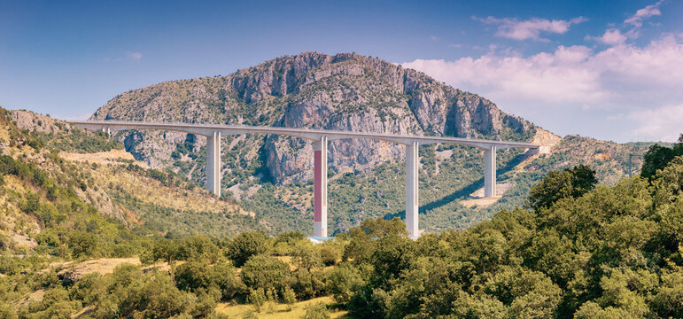 Moracica Bridge, a modern highway viaduct, connecting landscapes and showcasing advanced engineering in the Montenegrin canyon