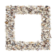 Beachy seashell frame png shell border png decorative nautical frame png marine border png coastal shell frame png cutout on transparent background for summer invitation design © InspireImagery 