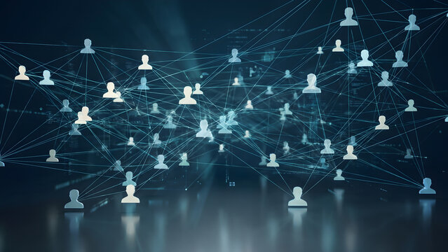 Social network and digital communication concept connecting global people icons