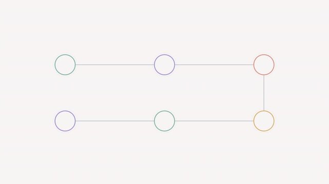 Six Step Business Workflow Progress Alpha Channel 4K Animation
