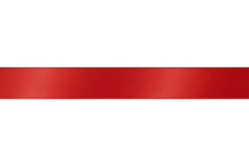 Obraz premium Festive red ribbon strip decorative element on transparent background