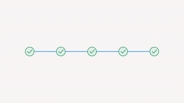 Five Step Progress Tracker Checkpoint Alpha Channel 4K Animation