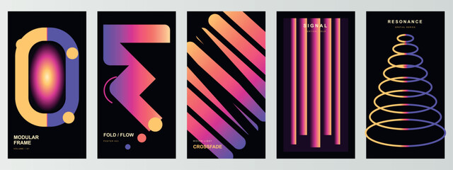 retro neon pills speed posters, dynamic dark cyberpunk capsule banners, futuristic glowing diagonal bars flyers, vibrant high tech motion card designs, modern arcade perspective exhibition backdrop, b © Geetaroy