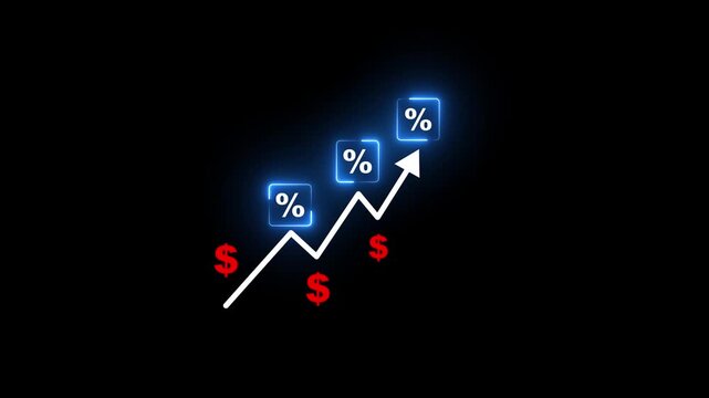 interest rates and dividends, investment returns, income, retirement Compensation fund, investment, dividend tax, upward direction percentage symbol. saving money for investment, long term investment