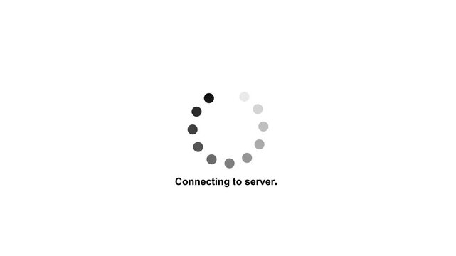 Connecting to server loading spinner. Spinning waiting icon on background. Loading circle animation. Seamless Loop.4k motion video graphics