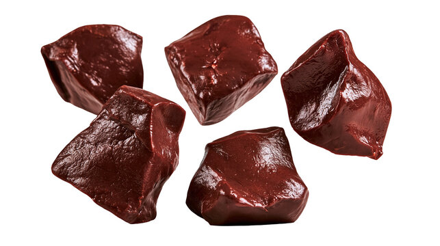 Fresh raw beef liver chunks cut into pieces