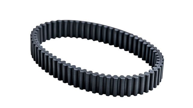 Black rubber toothed timing belt for automotive engine transmission