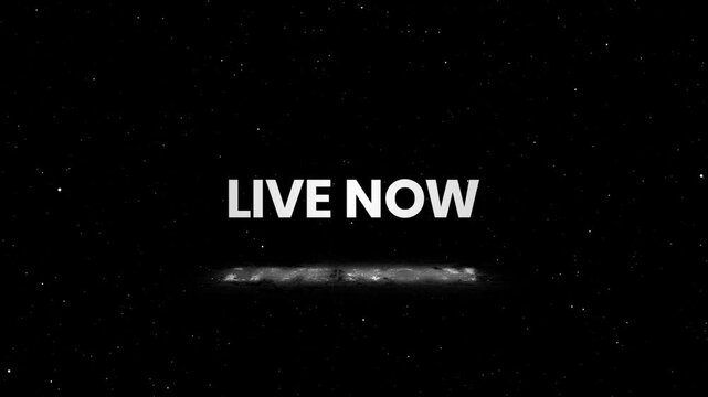 Live Now Glow Outline Text Reveal Animation for Live Event Promotion