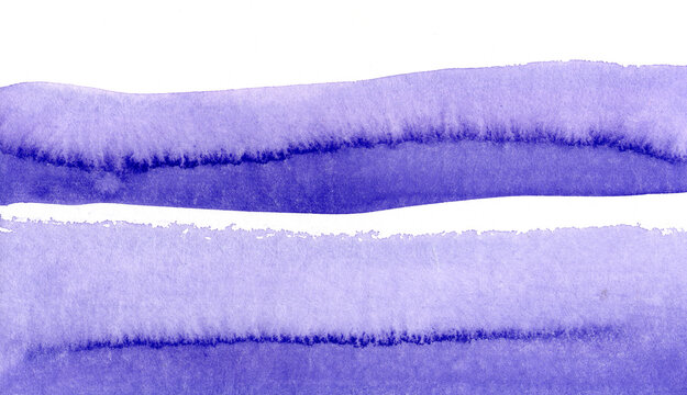 Abstract purple watercolor strokes cover a white background