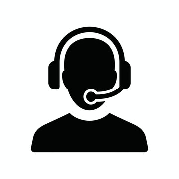 Customer support person headset icon