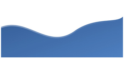 Fototapeta premium Blue Wavy Banner Abstract Water Wave Footer Shape Header PNG Graphic Element