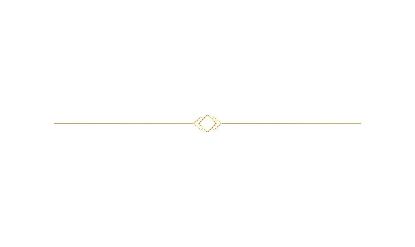 Gold Line Divider Art Deco Ornament Geometric Diamond Border PNG Graphic Element