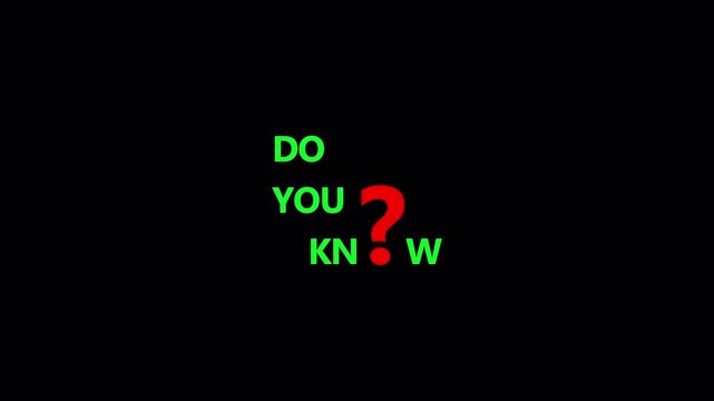 Do you know animation in 4k animation with alpha channel on transparent background text animation do you know with screen