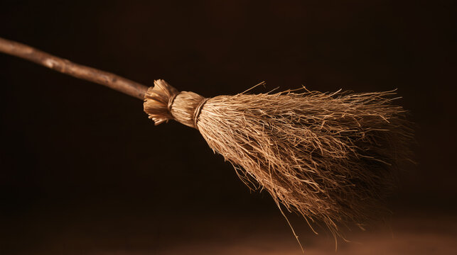 Rustic Witch Broomstick Close Up