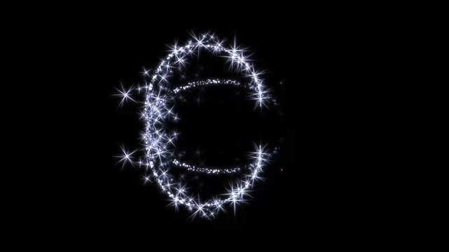 White sparkle glitter dust trail, glowing fairy star particles, magic light streak path, twinkling shimmer burst, doodle stars effect, fairy dust transition black background. 4k video