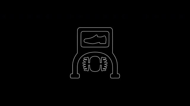 Shoe shine machine icon animation black background