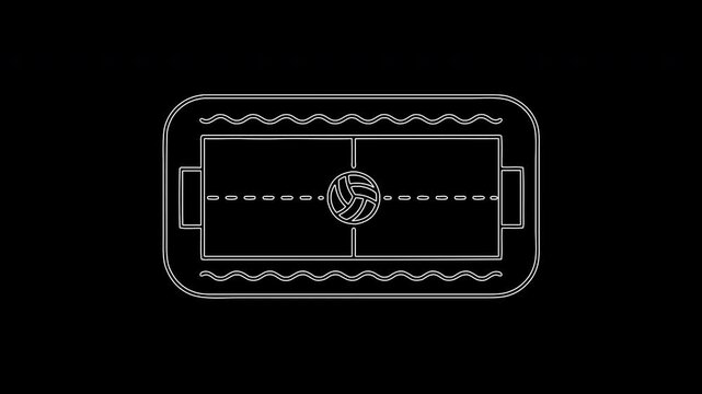 Water polo field and ball drawing animation