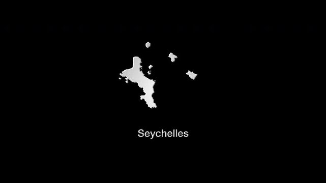 Seychelles digital map animation revealing borders