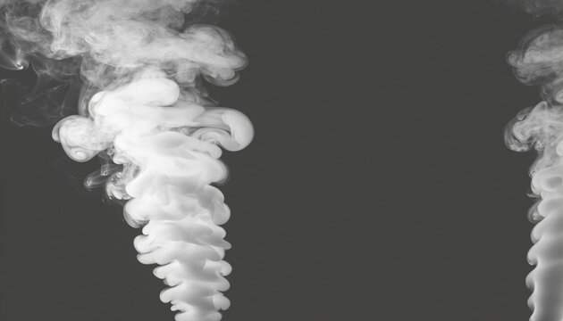 Dual streams of white smoke rising against black background with smoke columns