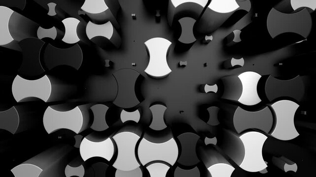 Background of Geometric Shapes. Abstract motion, loop, 3d rendering, 4k resolution
