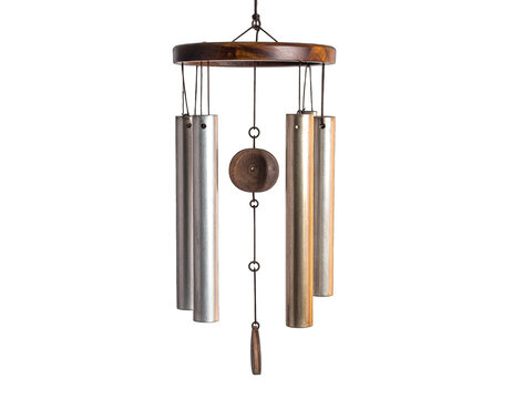 a high quality stock photograph of a single wind chime isolated on a white background