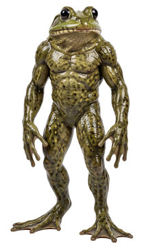 standing anthropomorphic loveland frogman cryptid creature isolated on transparent background