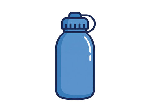 Blue reusable plastic water bottle vector illustration back to school concept