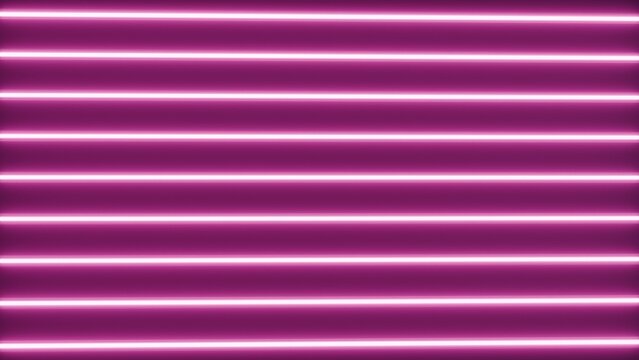 Abstract Pink Neon Glowing Parallel Horizontal Lines Background Motion Graphic Featuring Bright Ultraviolet Light Stripes Pattern For Futuristic