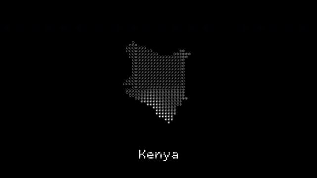 Kenya country map animating on a digital screen