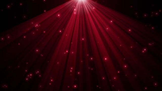 Red Stage Spotlight Rays With Sparkling Particle Background