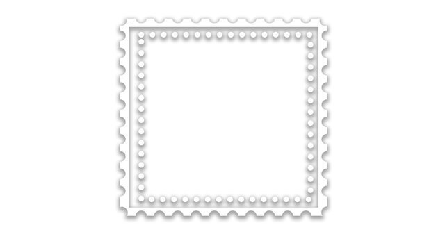 Blank Postage Stamp Template with Perforated Border, Clean Postal Stamp Frame Vector for Labels and Stickers Transparent Background 