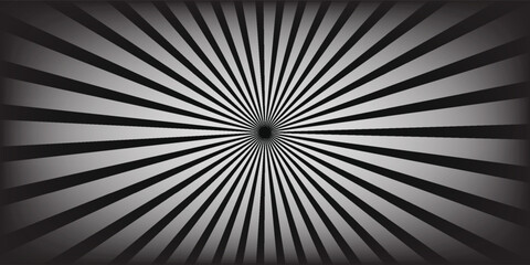 Fototapeta premium Black and white hypnotic spiral wave rays background. Psychedelic sunburst retro design.