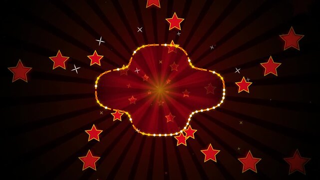 Red And Gold Festive Star Burst With Decorative Center