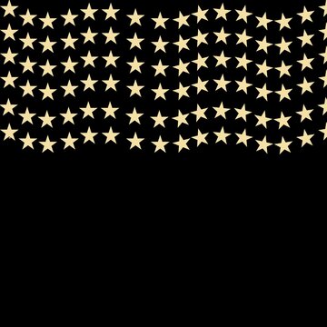 Gold Star Pattern Border on Black Background
